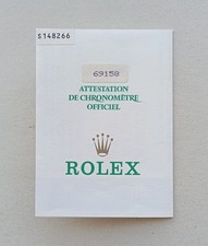 ROLEX Guarantee Warranty Paper Booklet Datejust 69158 Gold Dyamond