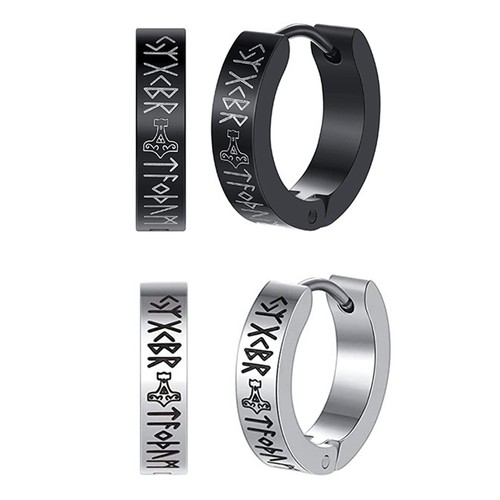 Paia orecchini huggie rune - 2,