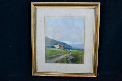 Paesaggio montagna olio su - paesaggio,