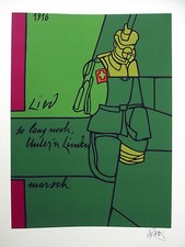 VALERIO ADAMI - SERIGRAFIA A COLORI - AUTOGRAFATA, timbro a secco 