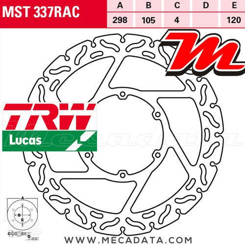 Disque frein avant trw - de,