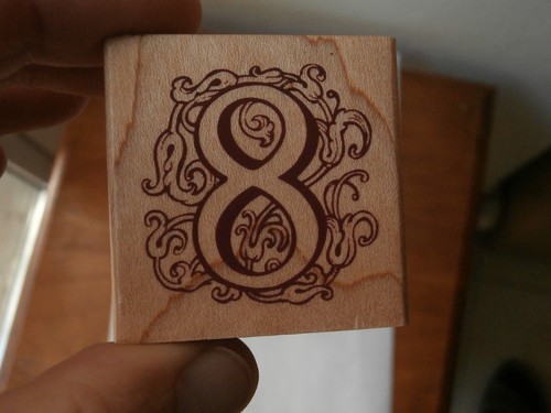 Timbro legno numero - legno, "