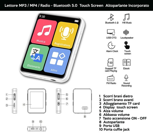Lettore mp3 mp4 radio - lettore,