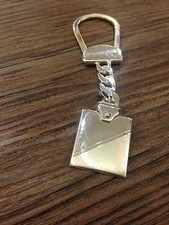 PORTACHIAVI  ARGENTO 925 TRIANGOLO CON PIASTRA "VINTAGE " CON INCISIONE