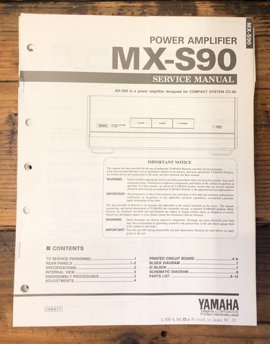 Yamaha s90 amplificatore - mx-s90,