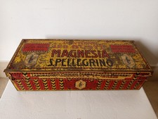 ♥ SCATOLA IN LATTA MAGNESIA S. PELLEGRINO 125 BUSTE RETTANGOLARE VINTAGE