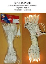 Luci Natale Serie 35 Piselli BIANCO OPACO eff. NEVE TRADIZION. INCAND VINTAGE N