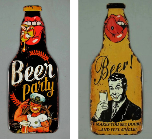 Blechschild beer party - 2x,