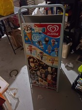 INSEGNA GELATI ALGIDA DOPPIA CON SUPPORTO ANNI 2000