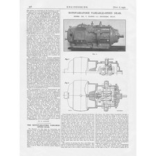 Il Motovariatore Ingranaggio Velocità Variabile Stampa Ingegneria Vintage 1931