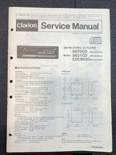 Servizio clarion 5670 - clarion, 5670,