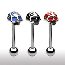 Piercing lingua teschio bilanciere molti colori spilla lingua asta teschio 3 colori