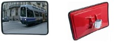 Specchio stradale parabolico rettangolare 60x40 cm   staffe attacco a palo