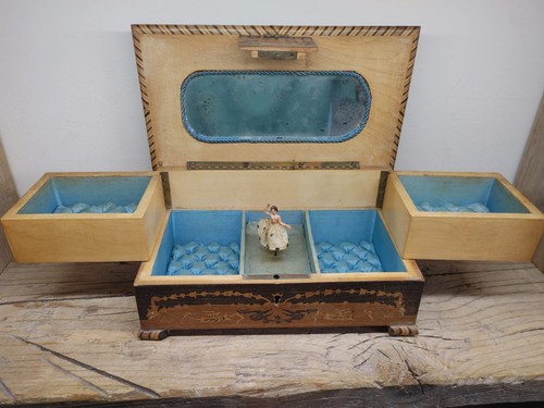 Italian inlaid wood fold out - italian,
