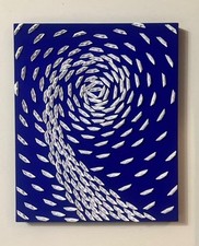 Riccardo Gusmaroli-Vortice Bianco-Barchette Su Tela-cm 55x45-firma e Archivio