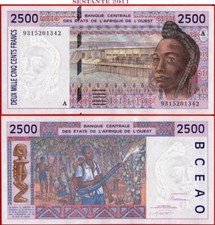 STATI DELL'AFRICA OCCIDENTALE A = COSTA D'AVORIO 2500 2.500 FRANCHI 1993 P 112Ab UNC