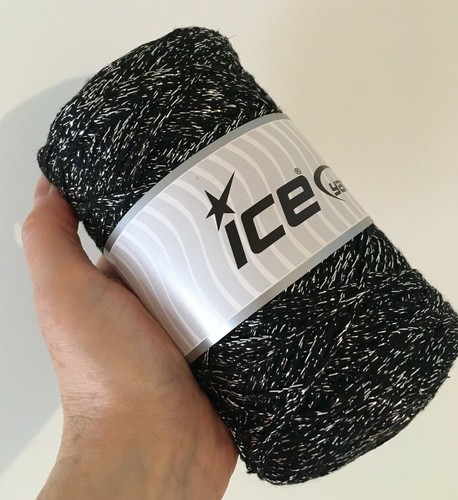 Cotone macramè glitter - , nero