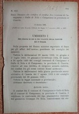 CASERTA,REGIO DECRETO X RETTIFICA CONFINE CUMIGNANO,GALLO DI NOLA,CAMPOSANO-1679