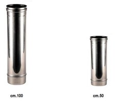 Tubo acciaio inox mono parete canna fumaria diametri vari lunghezza cm50 o cm100