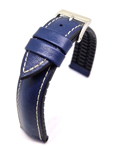 Cinturino blu con cucitura - blu,