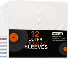 25 Buste Vinili 33 Giri |Alta Qualità 140 Micron Spessore|Buste Trasparenti |Con