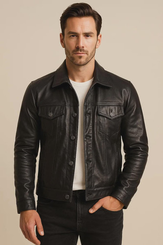 Men real leather jacket - men’s,