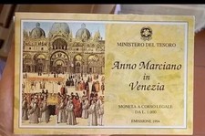 1000 LIRE 1994 ANNO MARCIANO IN VENEZIA FIOR DI CONIO UNC FOLDER ORIGINALE