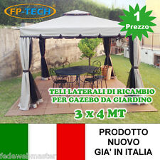 4 TELI LATERALI CHIUSURA DI RICAMBIO PER GAZEBO DA GIARDINO 3X4 POLIESTERE ROMA