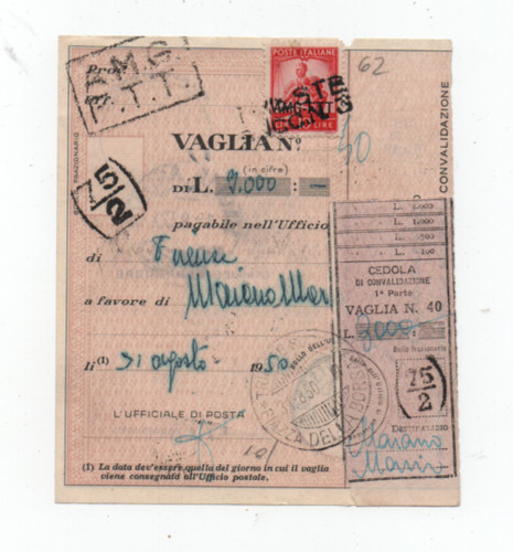 Trieste amg ftt 1950 rara - ftt,