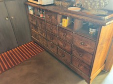 MOBILE CREDENZA MADIA SOGGIORNO  IN LEGNO  NOCE VINTAGE
