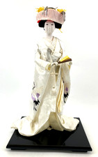 Antica bambola sposa giapponese in kimono 18" 44 cm abito da sposa...