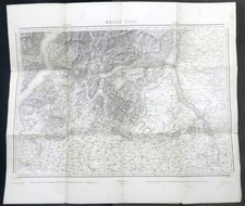 Carta geografica - Zona Lago di Lugano e Lago di Como - 1876
