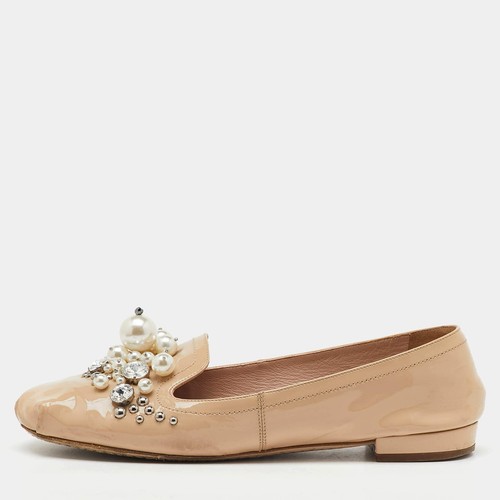 Ballerine miu beige vernice - miu,