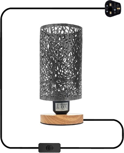 Lampada tavolo legno con - tavolo, in