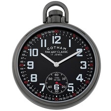 Orologio da tasca uomo Gotham acciaio inox placcato pistola meccanico ferrovia