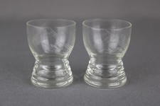 2 Bicchieri in vetro trasparente CON INCISIONI vintage Servizio SET da Vodka Rum