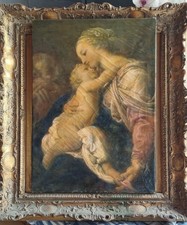 Dipinto olio tela sacra - su,