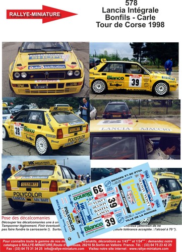 Decals ref 0578 - 1/24, lancia