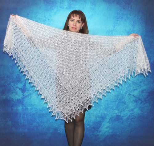 Scialle bianco russo orenburg - scialle,