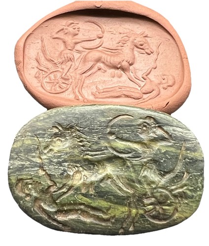 Soldatino romano con - romano, carro