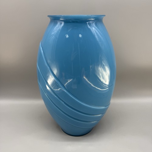 Large vintage blue art - blue, deco