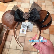 Autentico 2024 Disney Pirati dei Caraibi Marrone Minnie Mouse Orecchie Cerchietto