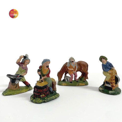 Statuine presepe vintage gesso