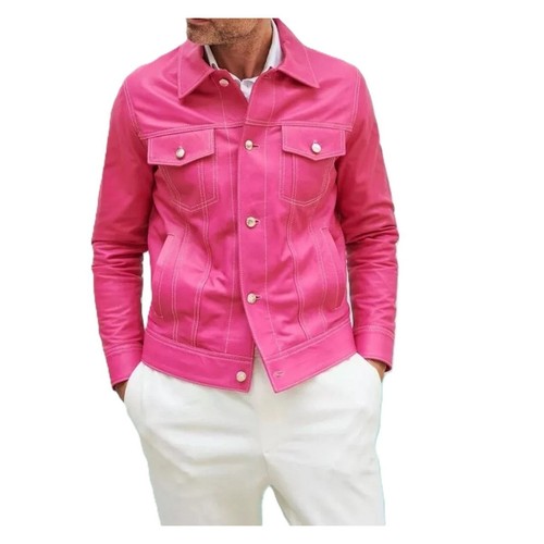 Rosa acceso uomo pelle stile - pelle,