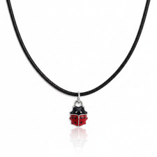 Collana nera con - , ciondolo