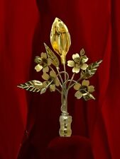 Bastone San Giuseppe 8 cm Giglio calla fiorito Presepe Napoletano bagno oro