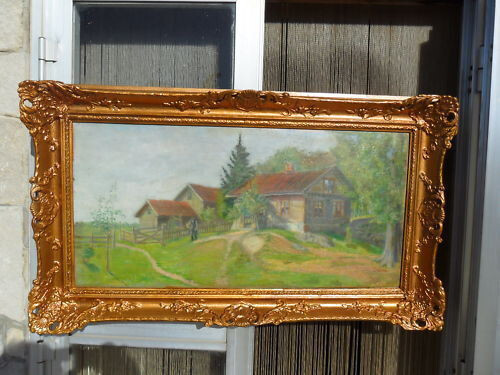 Dipinto olio cornice barocca - a,