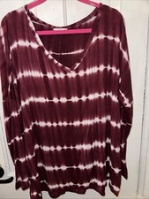 Top donna A.gain taglie forti 3X manica lunga scollo a V