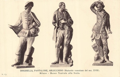 Cartolina statue commedia - statue,