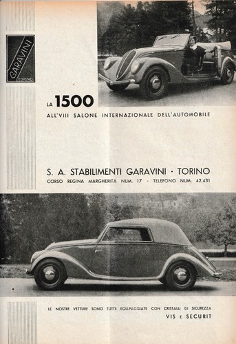 Pubblicita 1935 carrozzeria - 1935,